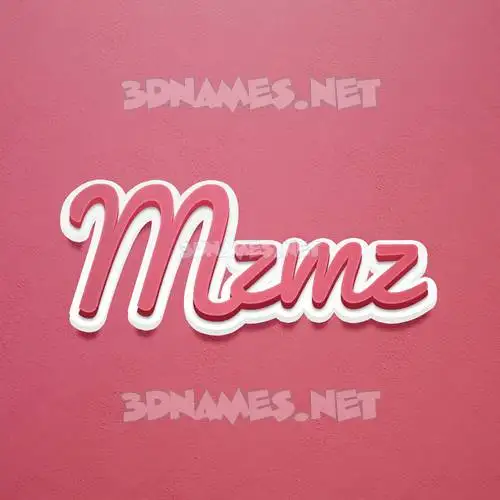 mzmz in Red Scribble style - 3D name wallpaper