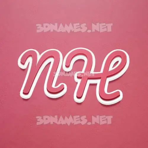 n h in Red Scribble style - 3D name wallpaper n h in Red Scribble style - 3D name wallpaper