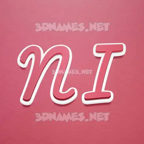 n i in Red Scribble style - 3D name wallpaper n i in Red Scribble style - 3D name wallpaper