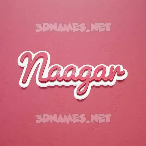 naagar in Red Scribble style - 3D name wallpaper