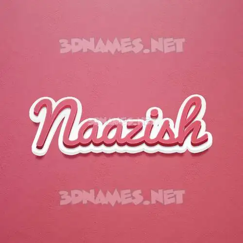naazish in Red Scribble style - 3D name wallpaper