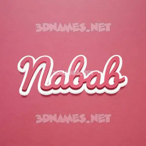 nabab in Red Scribble style - 3D name wallpaper