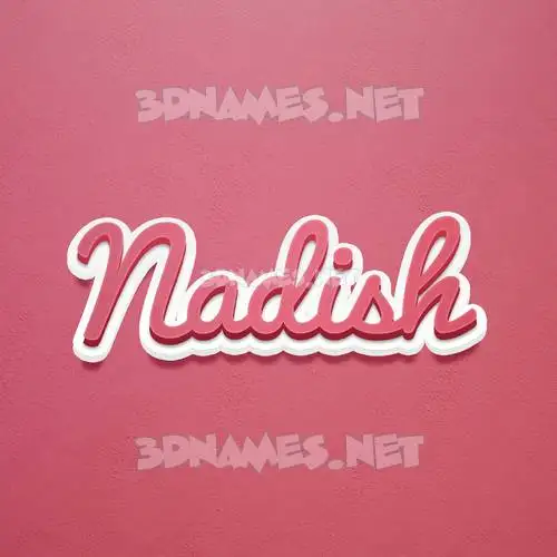 nadish in Red Scribble style - 3D name wallpaper