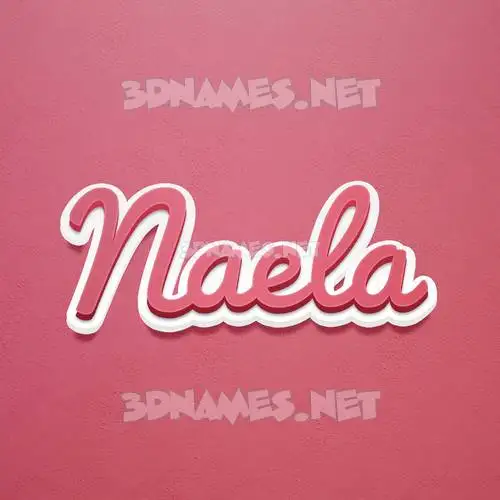 naela in Red Scribble style - 3D name wallpaper