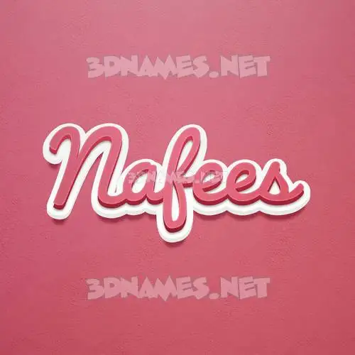 nafees in Red Scribble style - 3D name wallpaper