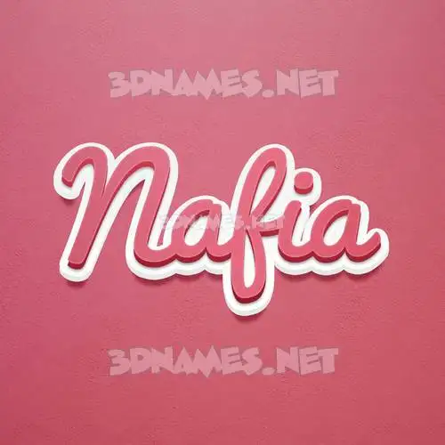nafia in Red Scribble style - 3D name wallpaper