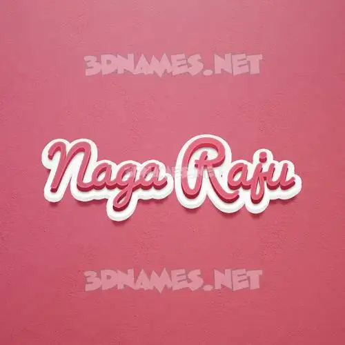 naga raju in Red Scribble style - 3D name wallpaper