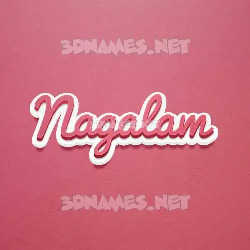 nagalam in Red Scribble style - 3D name wallpaper