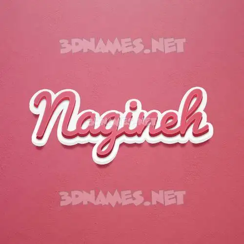 nagineh in Red Scribble style - 3D name wallpaper