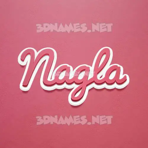 nagla in Red Scribble style - 3D name wallpaper