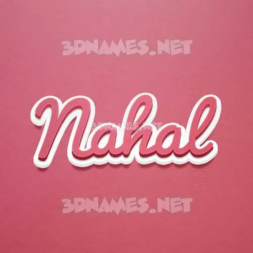 nahal in Red Scribble style - 3D name wallpaper