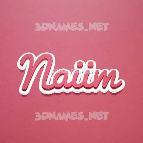 naiim in Red Scribble style - 3D name wallpaper