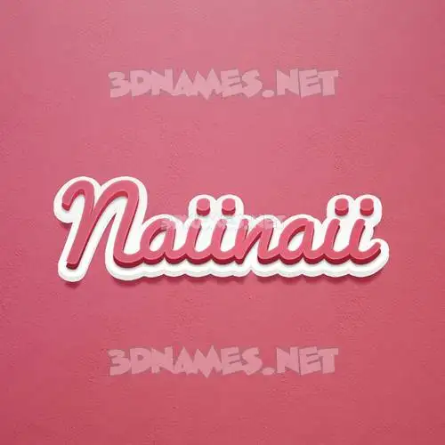 naiinaii in Red Scribble style - 3D name wallpaper