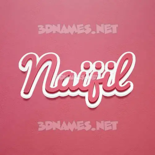 naijil in Red Scribble style - 3D name wallpaper