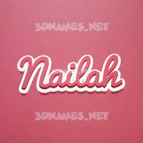 nailah in Red Scribble style - 3D name wallpaper