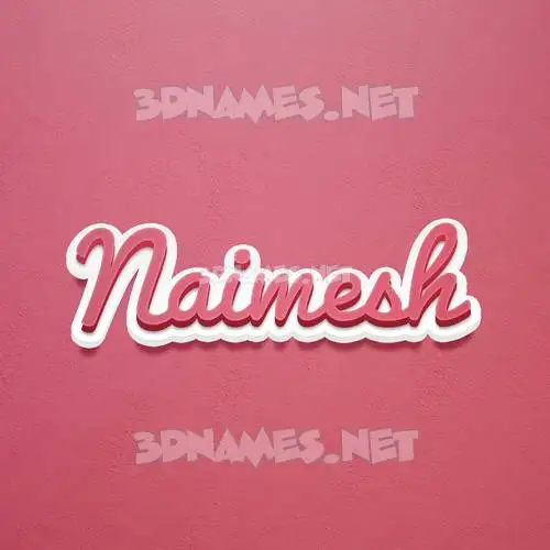 naimesh in Red Scribble style - 3D name wallpaper