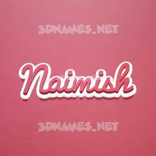 naimish in Red Scribble style - 3D name wallpaper