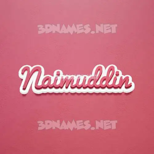 naimuddin in Red Scribble style - 3D name wallpaper