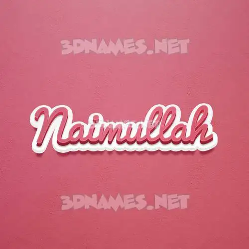naimullah in Red Scribble style - 3D name wallpaper
