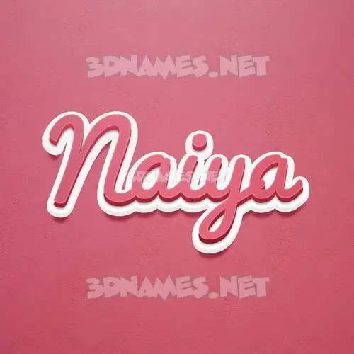 naiya in Red Scribble style - 3D name wallpaper