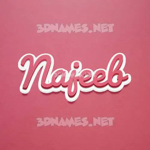 najeeb in Red Scribble style - 3D name wallpaper