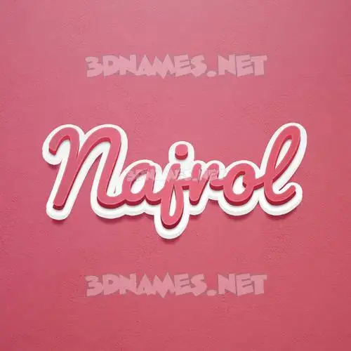 najrol in Red Scribble style - 3D name wallpaper
