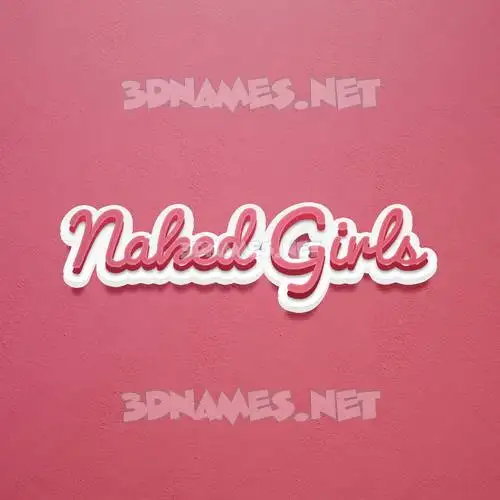 naked girls in Red Scribble style - 3D name wallpaper