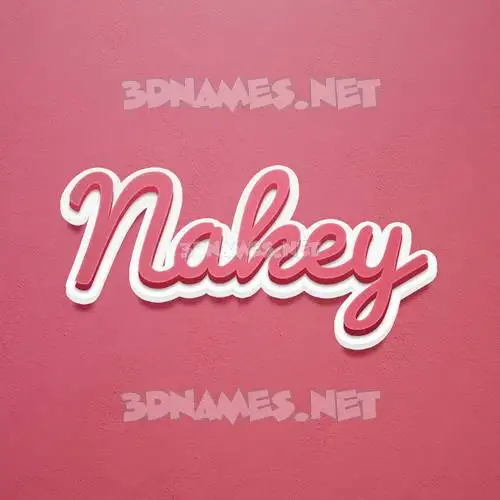 nakey in Red Scribble style - 3D name wallpaper