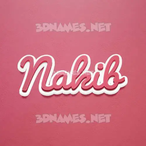 nakib in Red Scribble style - 3D name wallpaper