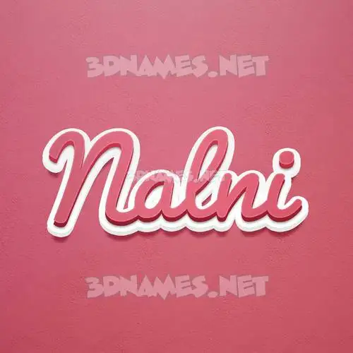 nalni in Red Scribble style - 3D name wallpaper