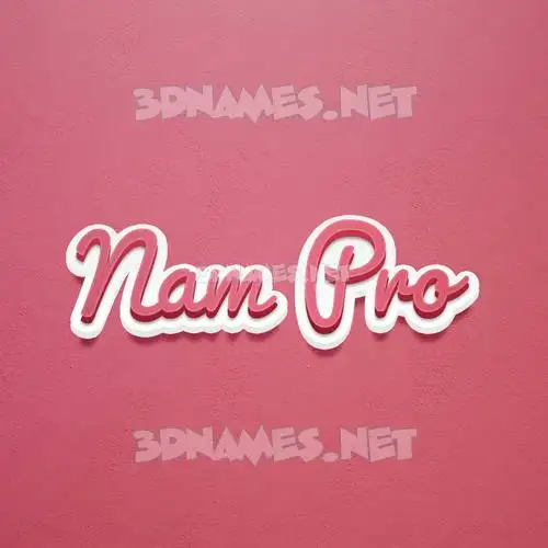 nam pro in Red Scribble style - 3D name wallpaper