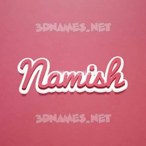 namish in Red Scribble style - 3D name wallpaper