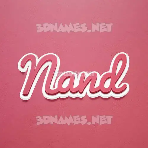 nand in Red Scribble style - 3D name wallpaper