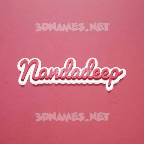 nandadeep in Red Scribble style - 3D name wallpaper