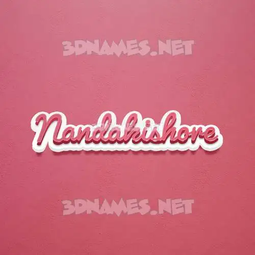 nandakishore in Red Scribble style - 3D name wallpaper