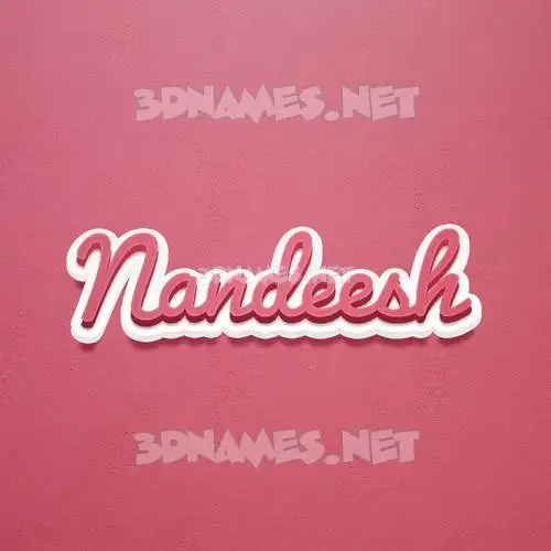 nandeesh in Red Scribble style - 3D name wallpaper