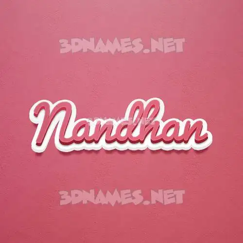 nandhan in Red Scribble style - 3D name wallpaper