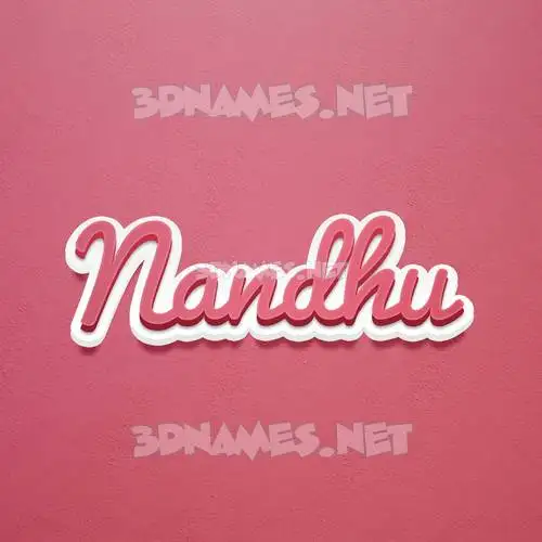 nandhu in Red Scribble style - 3D name wallpaper