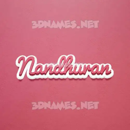 nandhuran in Red Scribble style - 3D name wallpaper