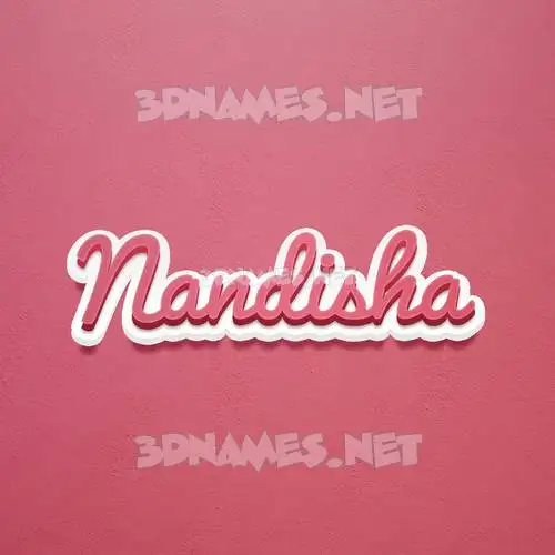 nandisha in Red Scribble style - 3D name wallpaper