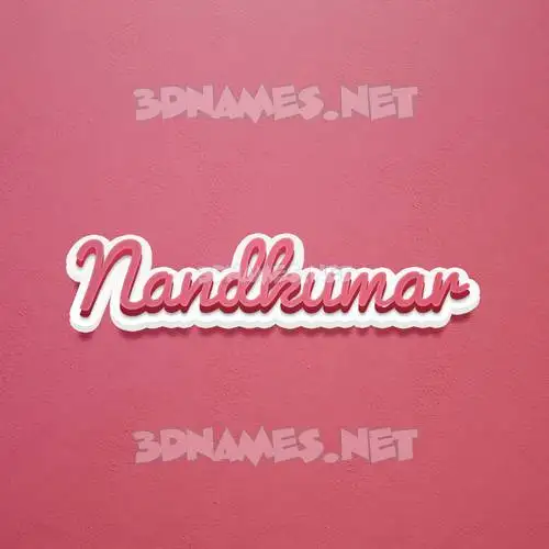 nandkumar in Red Scribble style - 3D name wallpaper