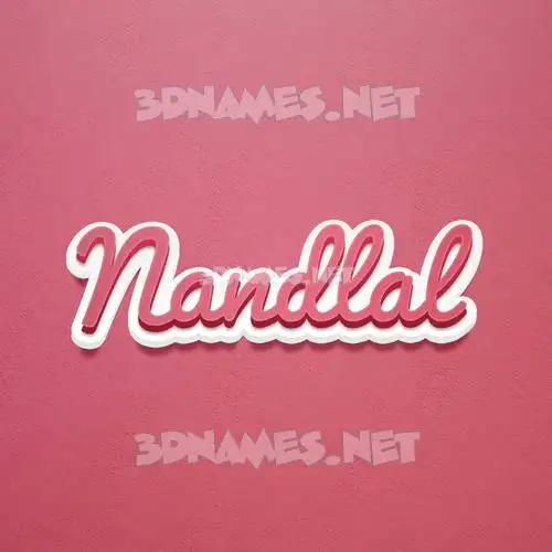 nandlal in Red Scribble style - 3D name wallpaper