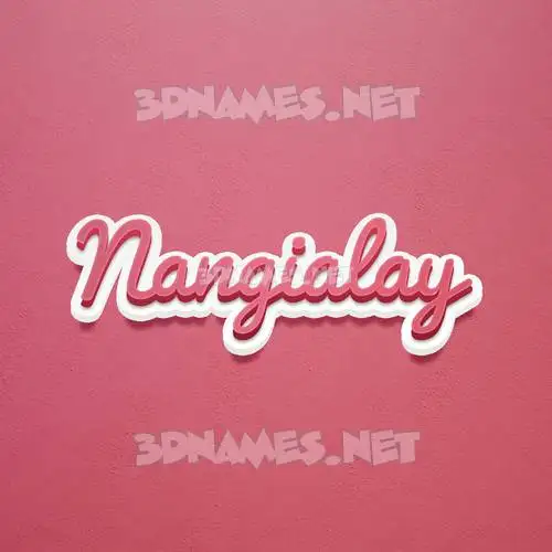 nangialay in Red Scribble style - 3D name wallpaper