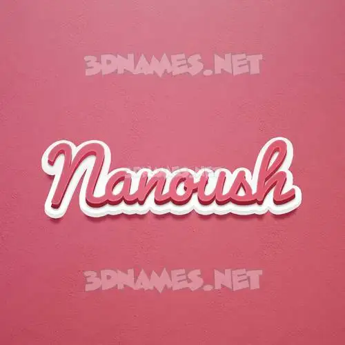 nanoush in Red Scribble style - 3D name wallpaper