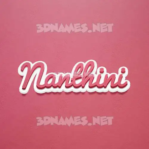nanthini in Red Scribble style - 3D name wallpaper