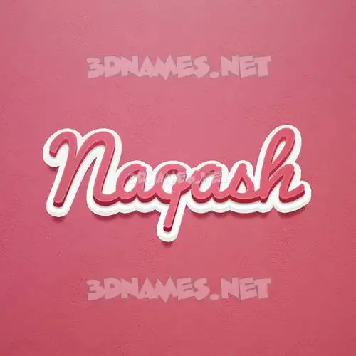 naqash in Red Scribble style - 3D name wallpaper