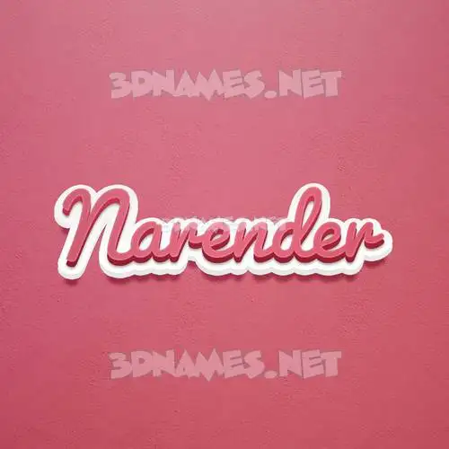 narender in Red Scribble style - 3D name wallpaper