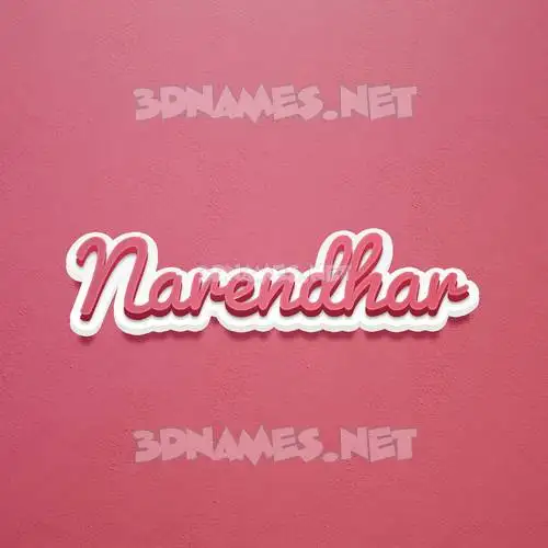 narendhar in Red Scribble style - 3D name wallpaper