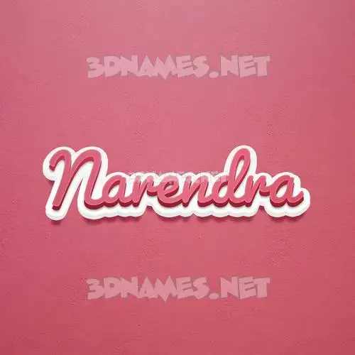 narendra in Red Scribble style - 3D name wallpaper