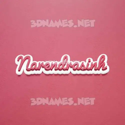 narendrasinh in Red Scribble style - 3D name wallpaper